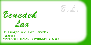 benedek lax business card